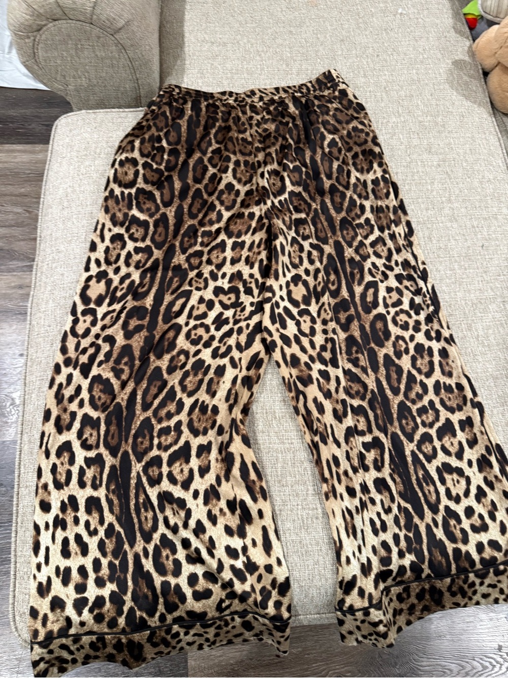 Dolce & Gabbana Leopard Print wide Leg Pants - Brown & Black